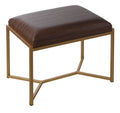 Cortesi Home Lashe Ottoman, Brushed Gold Legs