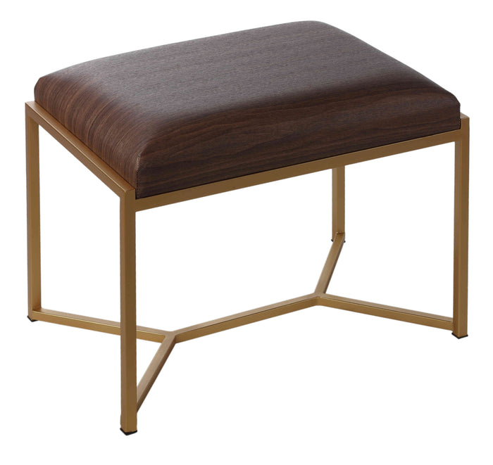 Cortesi Home Lashe Ottoman, Brushed Gold Legs