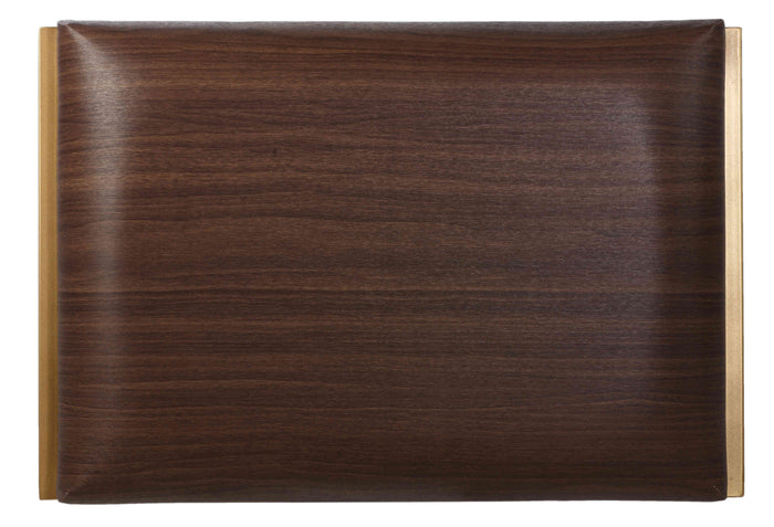 Cortesi Home Lashe Ottoman, Brushed Gold Legs