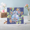 Cottage Floral Blue Nova Elephant Greeting Card - Pack of 6