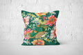Cottage Floral Forest Green Pheasant Cushion
