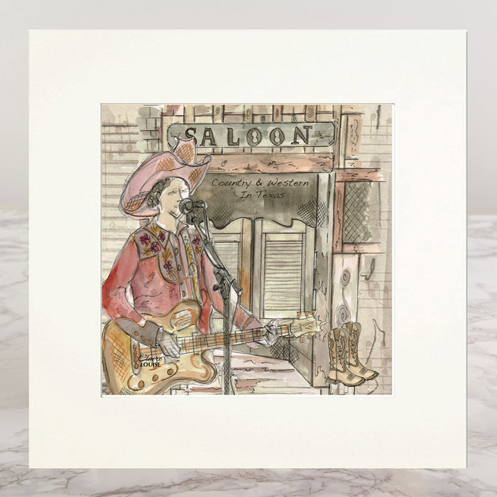 Country And Western Mounted Print