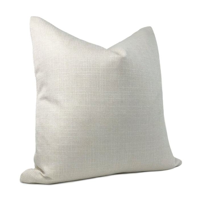 Curzon Pearly Warm White Basketweave Pillow Cover - Aloriam