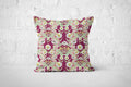 Deep Plum Daisies Bloom Patterned Outdoor Cushion