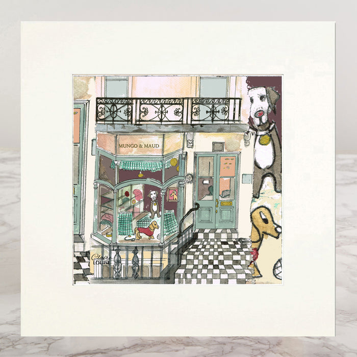 Dog Shop Mounted Print