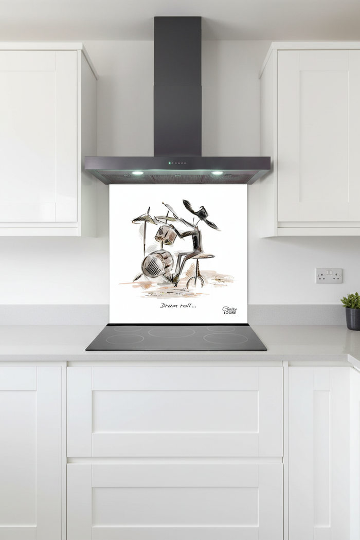 Drum Roll Splashback White Kitchen