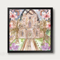 Durham Castle Spring Framed Canvas Print