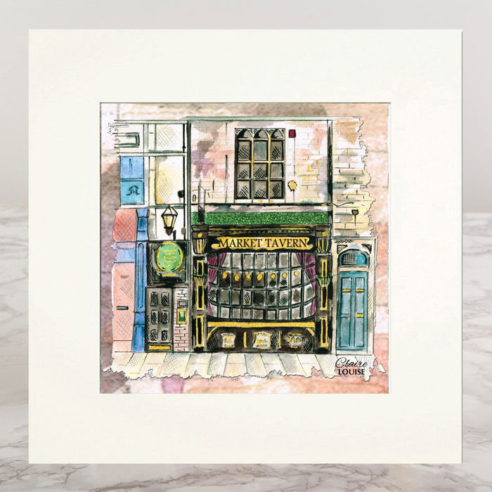 Durham Market Tavern Mounted Print