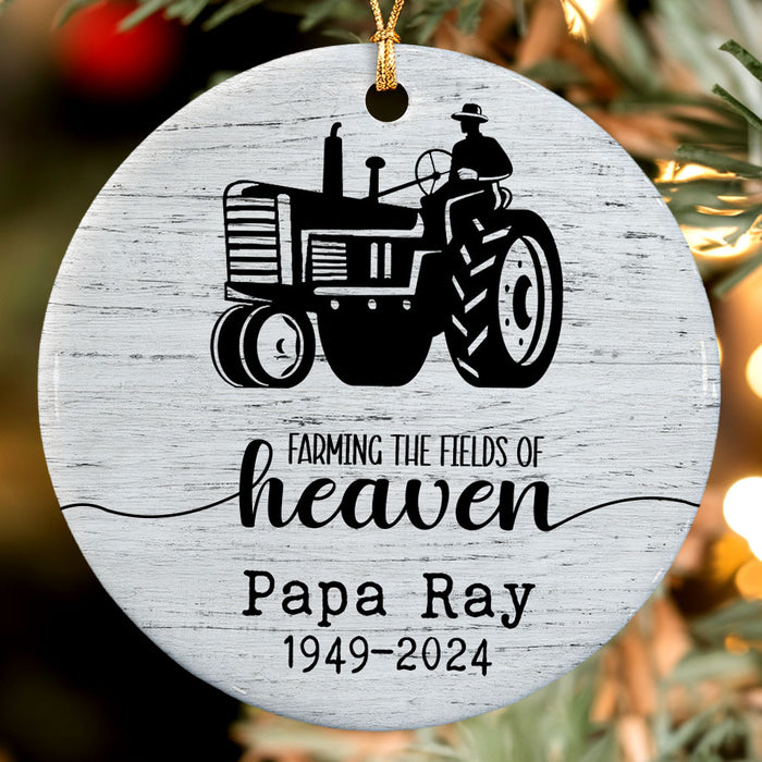 Farming in Heaven Ornament | Personalized Farming Memorial Ornament