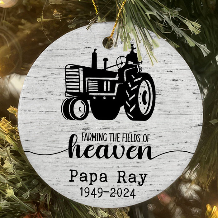 Farming in Heaven Ornament | Personalized Farming Memorial Ornament
