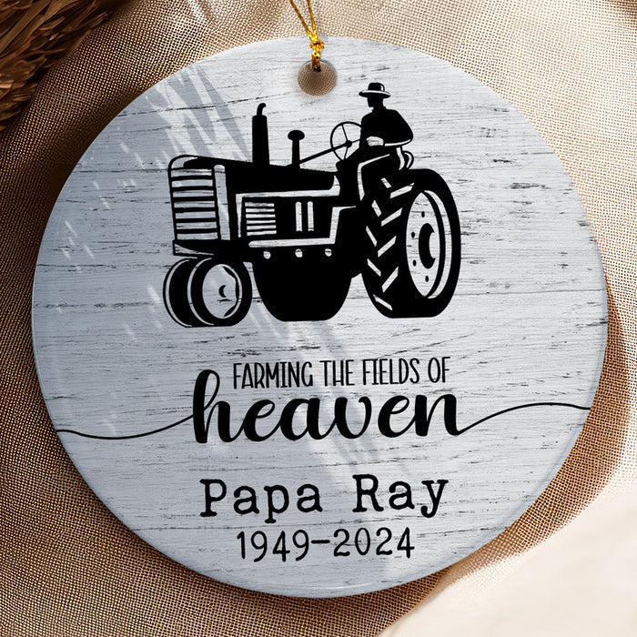 Farming in Heaven Ornament | Personalized Farming Memorial Ornament