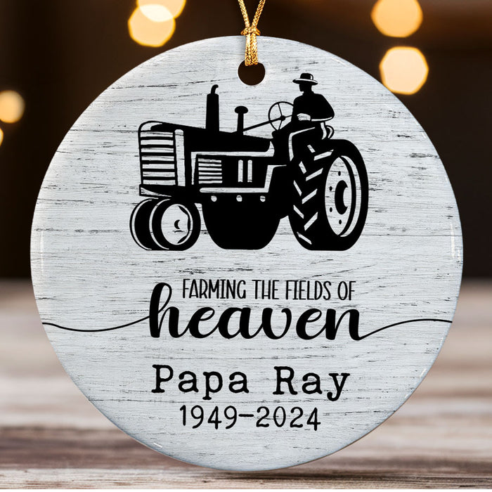 Farming in Heaven Ornament | Personalized Farming Memorial Ornament