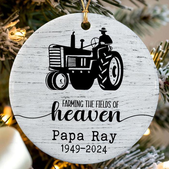Farming in Heaven Ornament | Personalized Farming Memorial Ornament