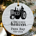 Farming in Heaven Ornament | Personalized Farming Memorial Ornament