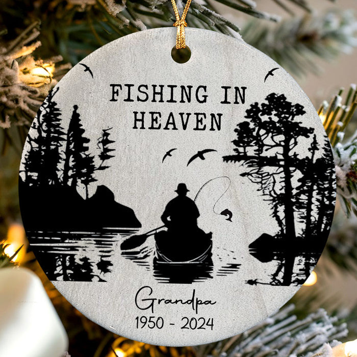 Fishing in Heaven Ornament | Personalized Grandpa Memorial Ornament