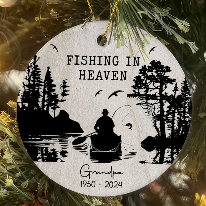 Fishing in Heaven Ornament | Personalized Grandpa Memorial Ornament
