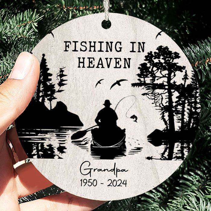 Fishing in Heaven Ornament | Personalized Grandpa Memorial Ornament