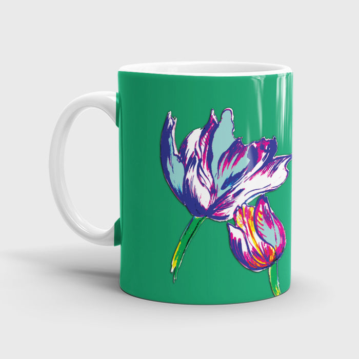 Flora Lyons Blue Ceramic Mug