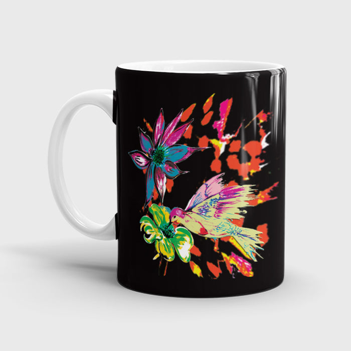 Flora Pompei Black Ceramic Mug