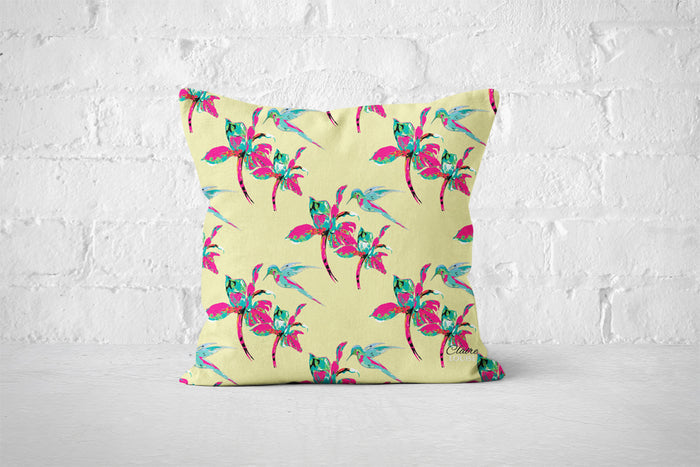 Flora Pop Buttercup Patterned Cushion