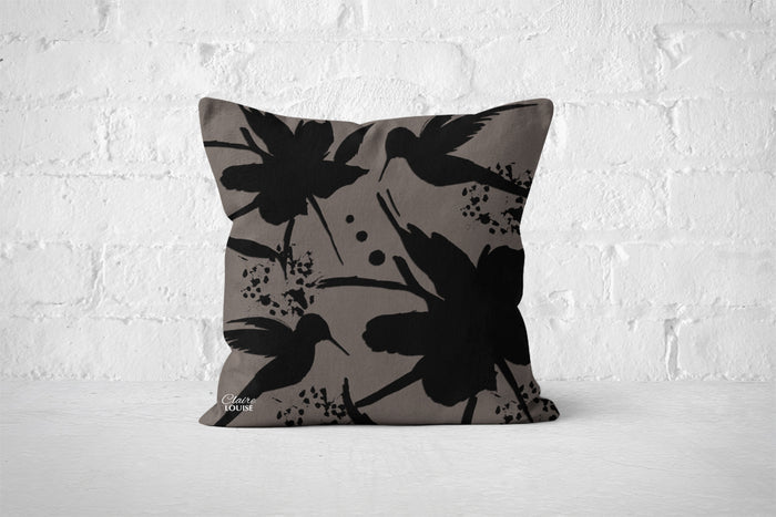 Flora Pop Hummingbird Silhouette Cushion
