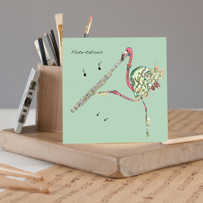 Flute Greeting Card - Pack of 6