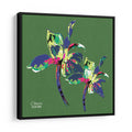 Forest Green Iris Framed Canvas Print