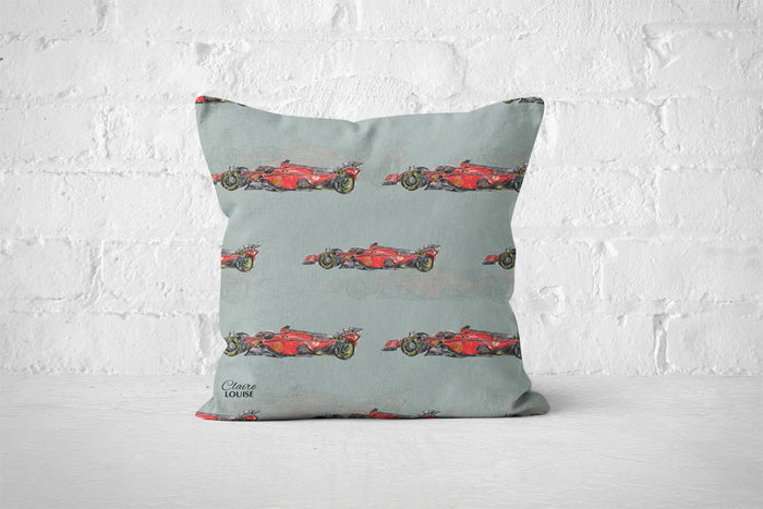 Formula 1 Racing Car Patterned Cushion