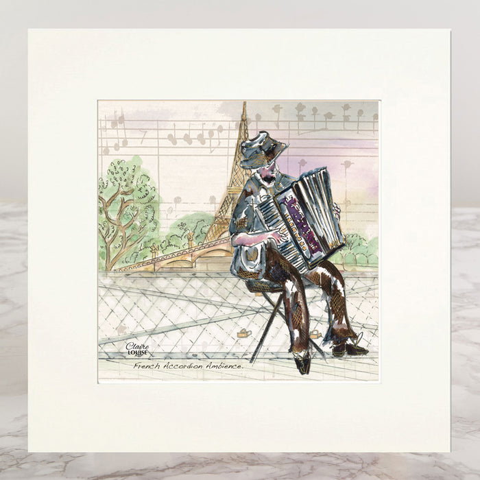 French Accordion Ambience Mounted Print