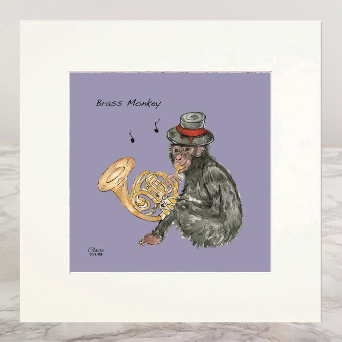French Horn Mounted Print