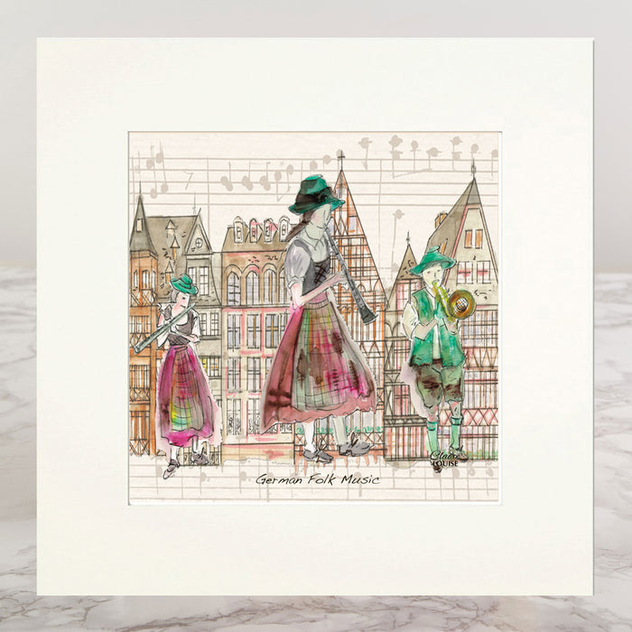 German Folk Music Mounted Print