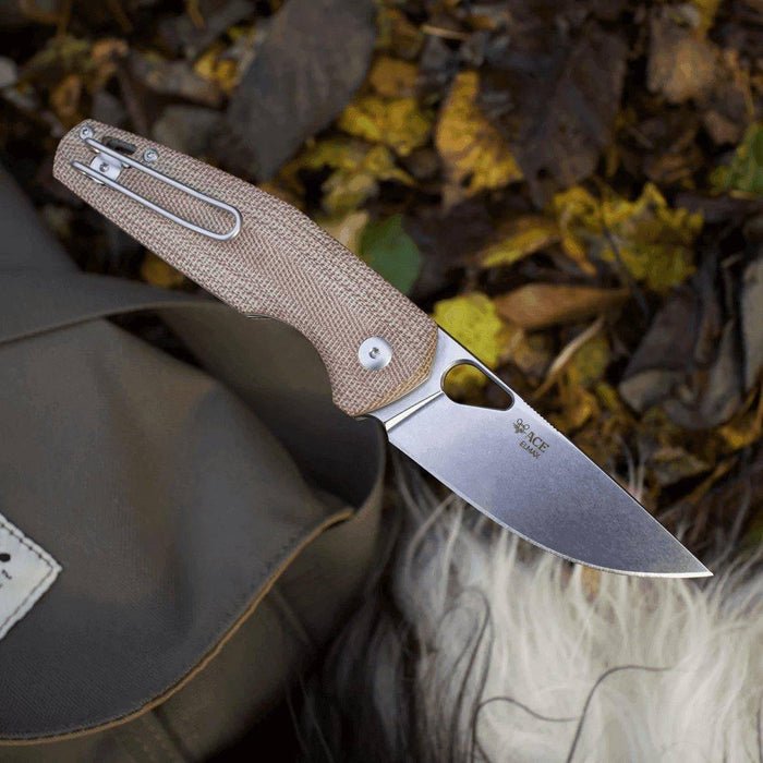GiantMouse ACE Nimbus V2 Natural Canvas Folding Knife - NORTH RIVER OUTDOORS