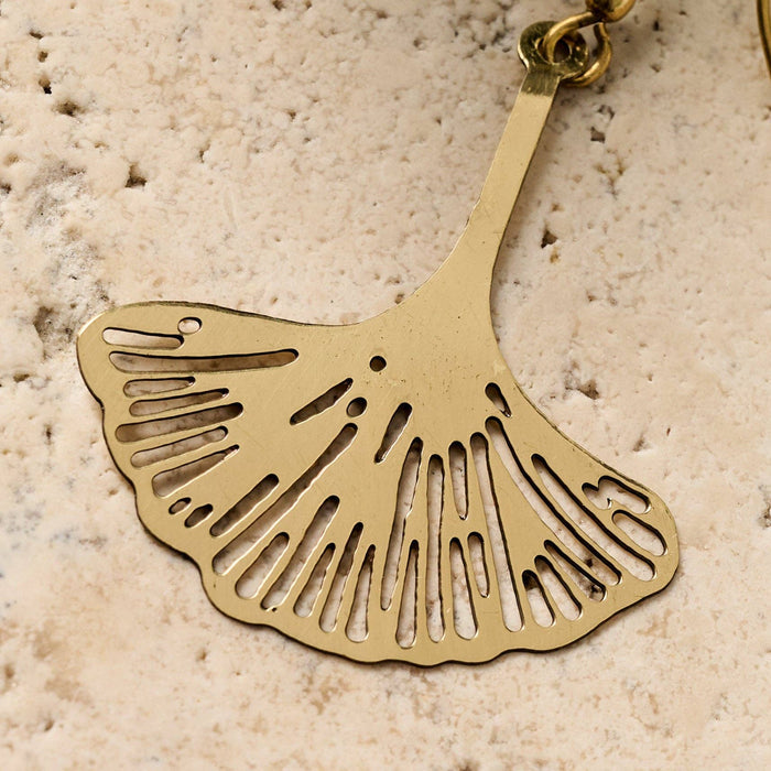 Ginkgo Leaf Dangle Earrings
