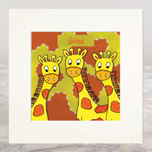 Giraffe Personalised Print