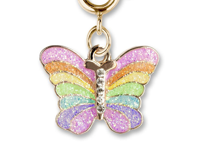 Gold glitter butterfly charm - Charm Its