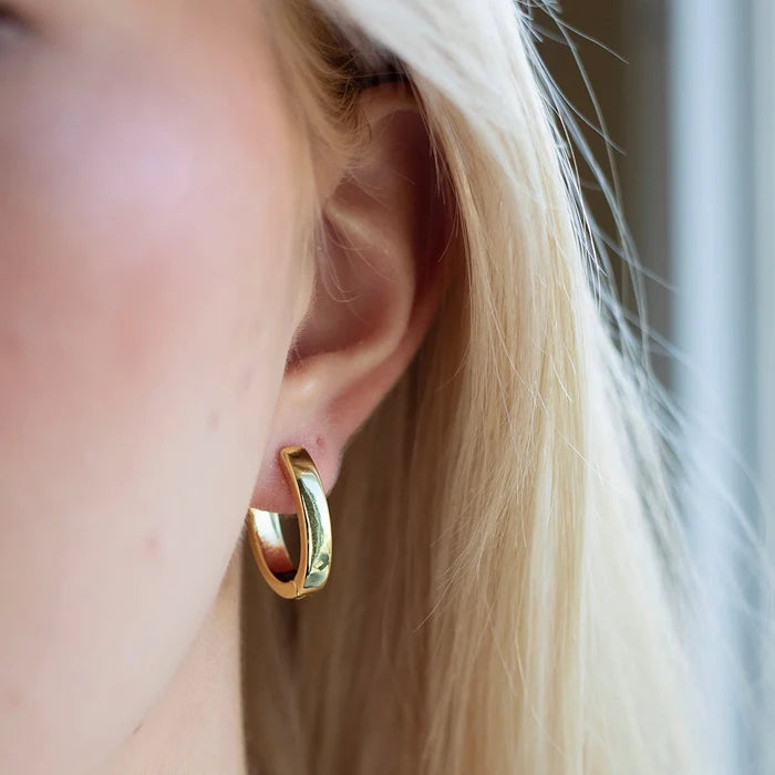 Gold Oval Hoop Earrings