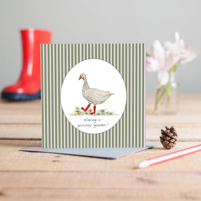 Goose In Boots Greeting Card - Pack of 6