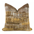 Grand Teton III Ochre Yellow Umber Brown Texture Pillow Cover - Aloriam