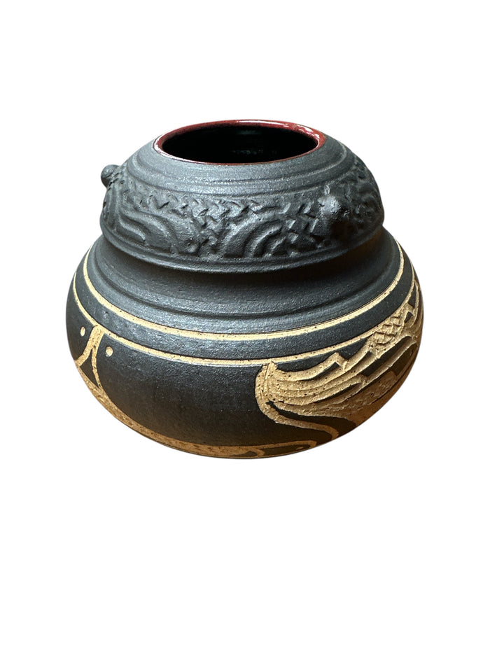Grey Patterned Vase