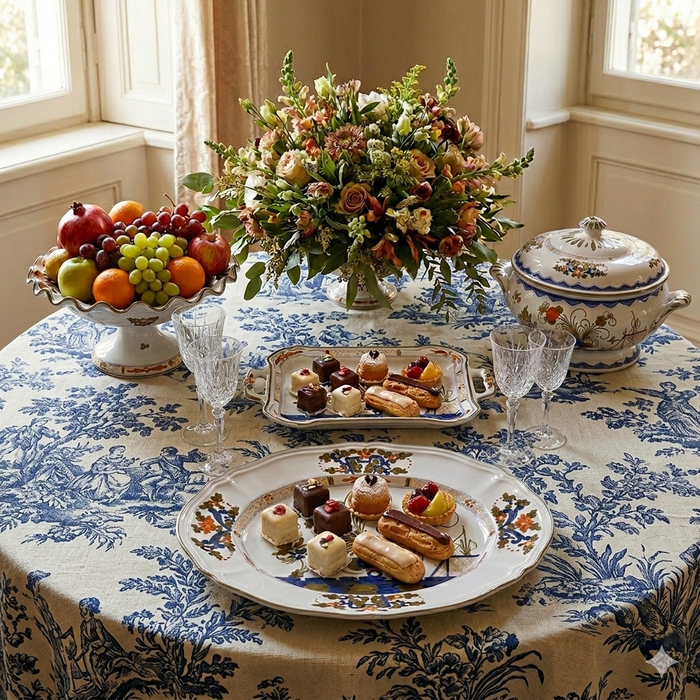 Hand-Painted Blue Carnation Tray - Garofano Faenza Tradition