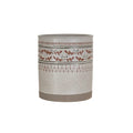 Hand-Stamped Stoneware Crock w/ Wax Relief Pattern
