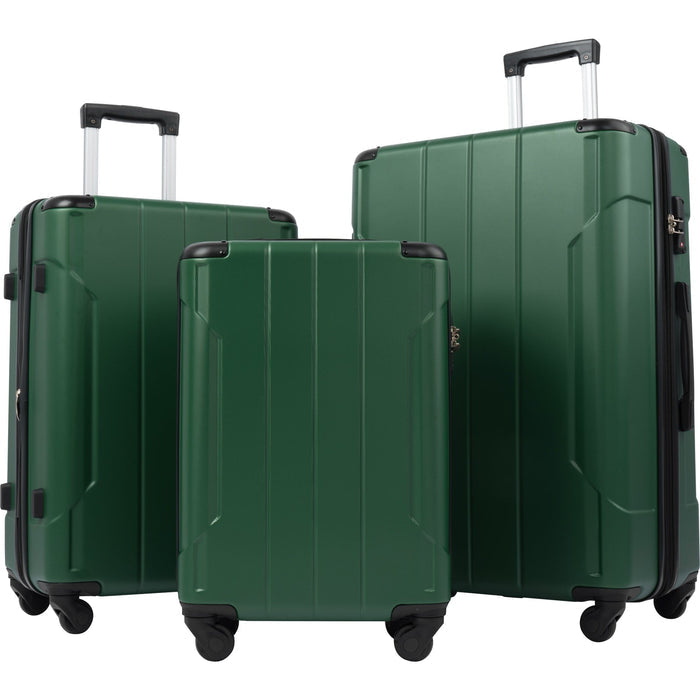 Hardshell Luggage Sets 3 Pcs Spinner Suitcase with TSA Lock Lightweight 20\'\'24\'\'28\'\'