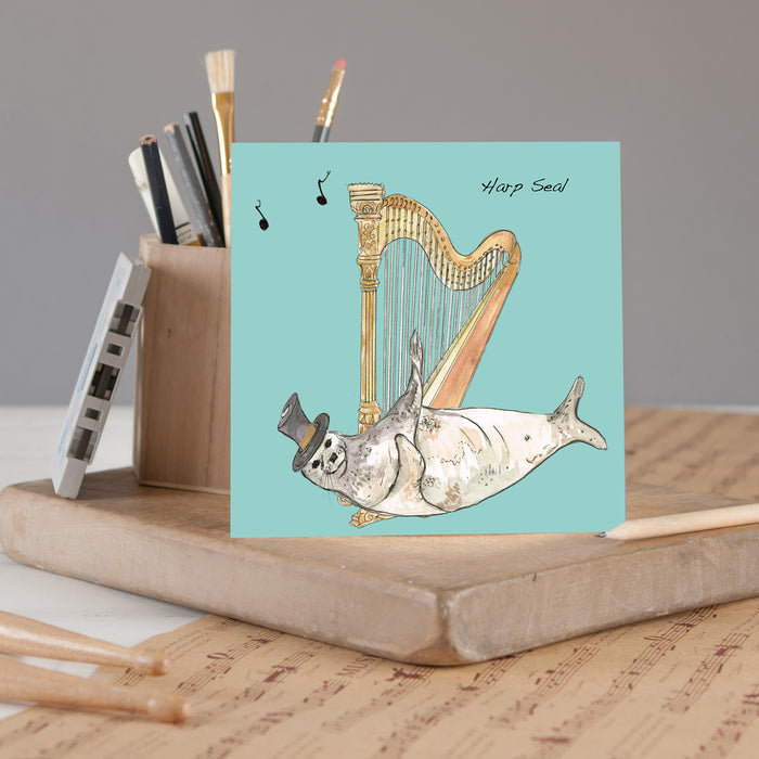 Harp Greeting Card - Pack of 6