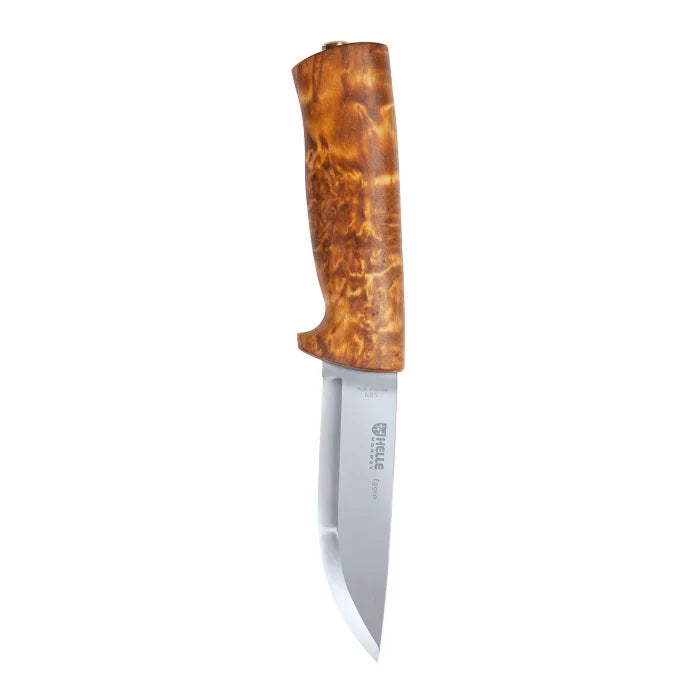 Helle Eggen H3LS Fixed Blade Knife – Curly Birch Handle & Scandi Grind
