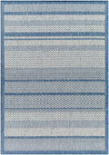 Hessa Contemporary Blue And Gray Stripe Rug - The Rug Decor