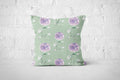 Hydrangea Garden print Cushion - Celadon Green