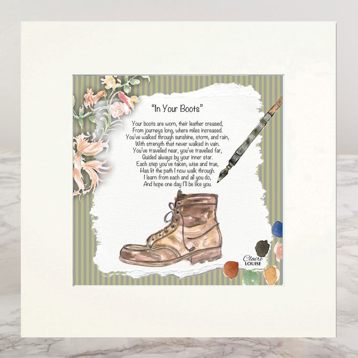 In Your Boots Mounted Print
