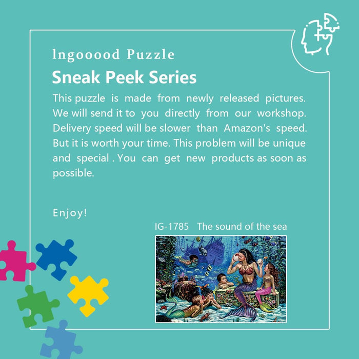 Ingooood Wooden Jigsaw Puzzle 1000 Pieces for Adult- The sound of the sea - Ingooood jigsaw puzzle 1000 piece