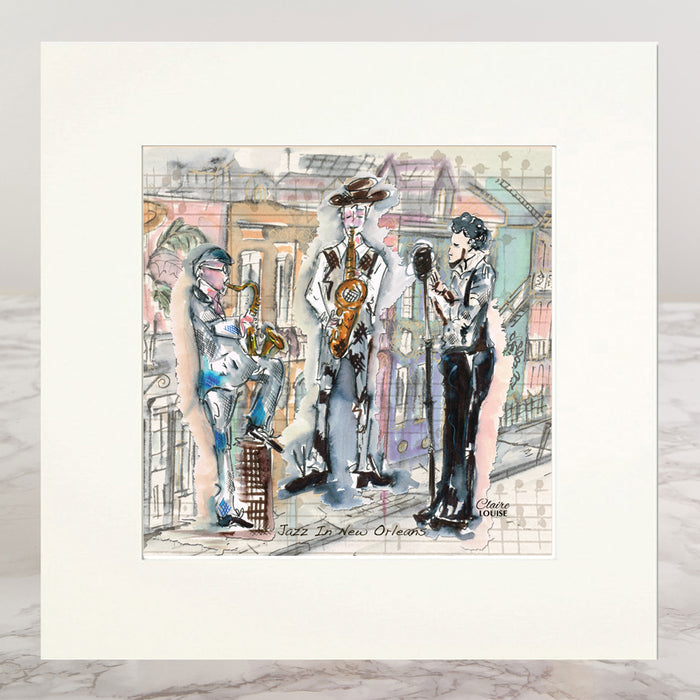 Jazz In New Orleans Mounted Print