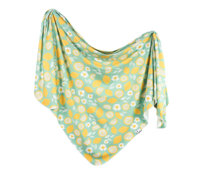 Knit Swaddle- Lemon - Copper Pearl